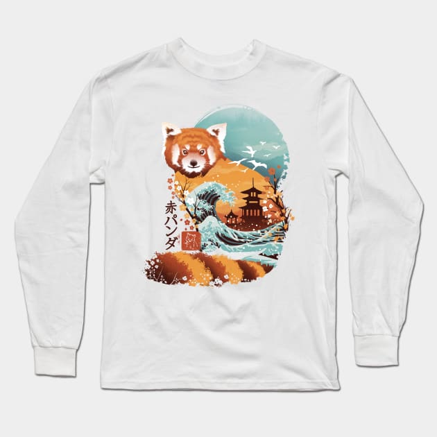 Ukiyo e Red Panda Long Sleeve T-Shirt by DANDINGEROZZ